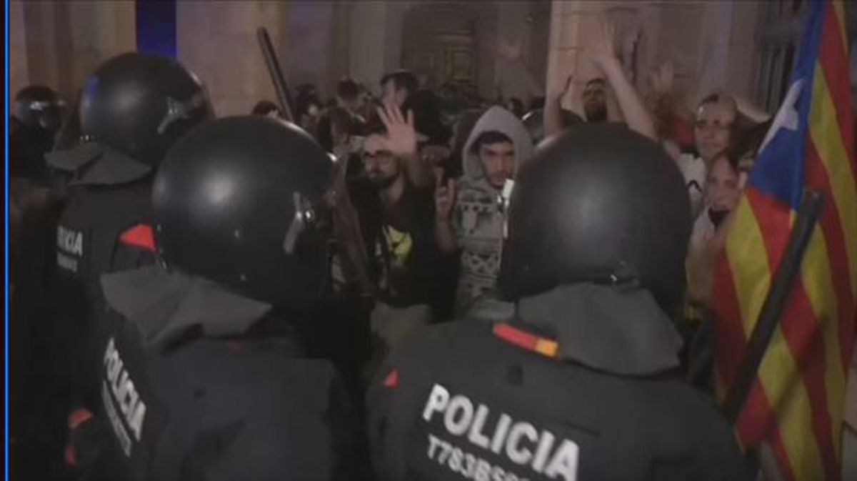 Manifestación en Barcelona en el aniversario del 1-O