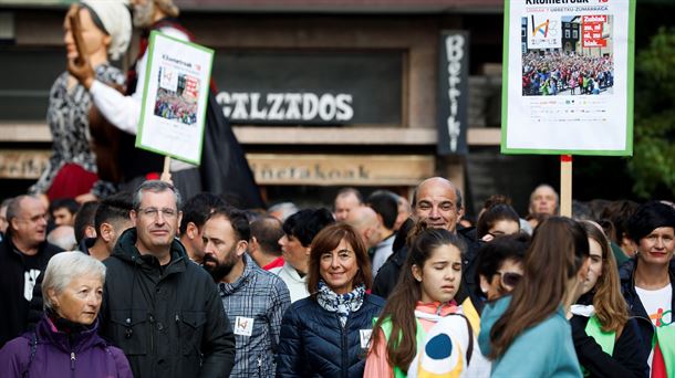 Cristina Uriarte, este domingo en el acto de apertura de Kilometroak. Foto: EFE