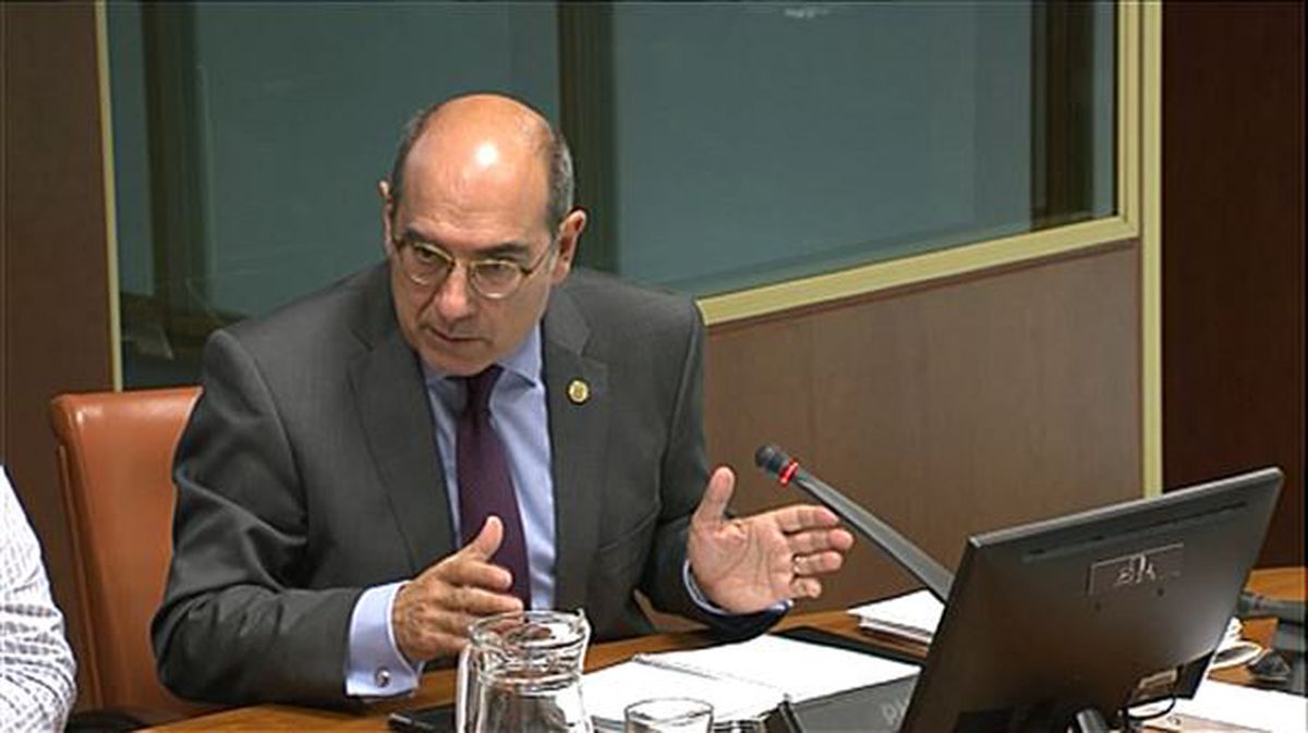 El consejero de Salud, Jon Darpón, durante su comparecencia en el Parlamento Vasco. Foto: EFE