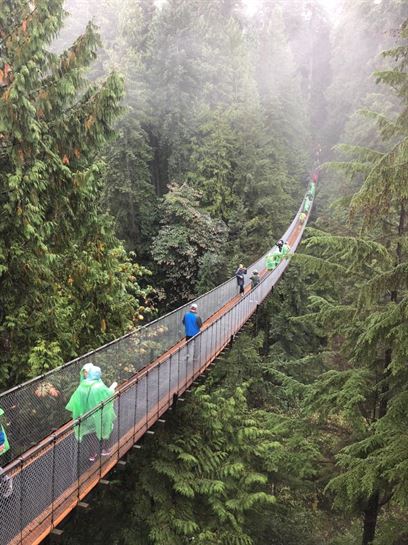 Cruzando el puente Capilano