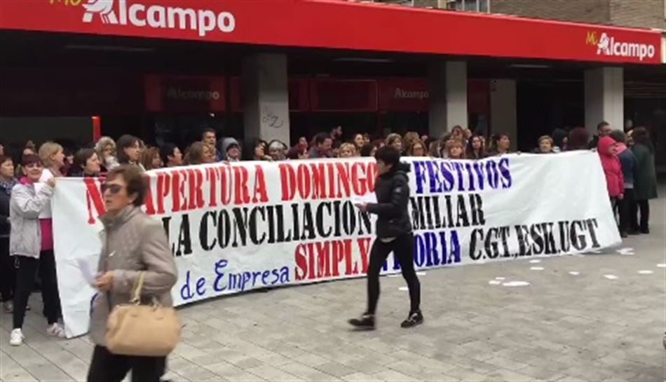 Huelga en Simply contra la apertura en domingos y festivos, 18.10.18