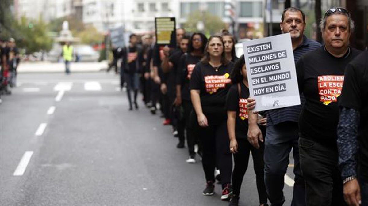 Manifestación en Bilbao contra la trata de personas. EFE