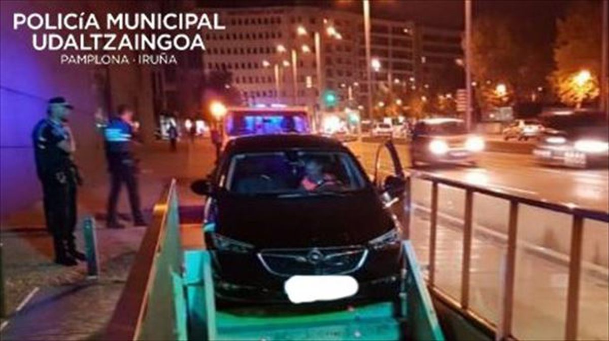 Accidente en un parking. Foto: Policía Municipal de Pamplona