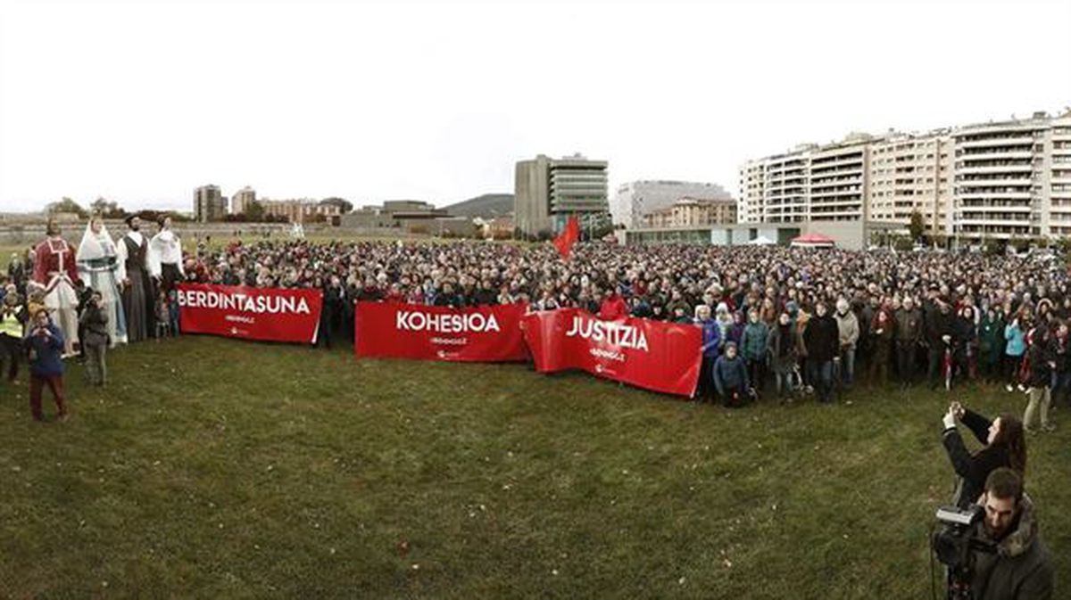 Manifestación celebrada en Pamplona por la oficialidad del euskera.