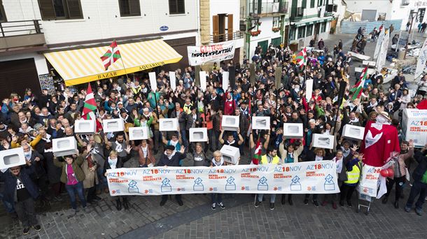 Acto a favor de la consulta de Gure Esku Dago en San Sebastián. Foto: GED.