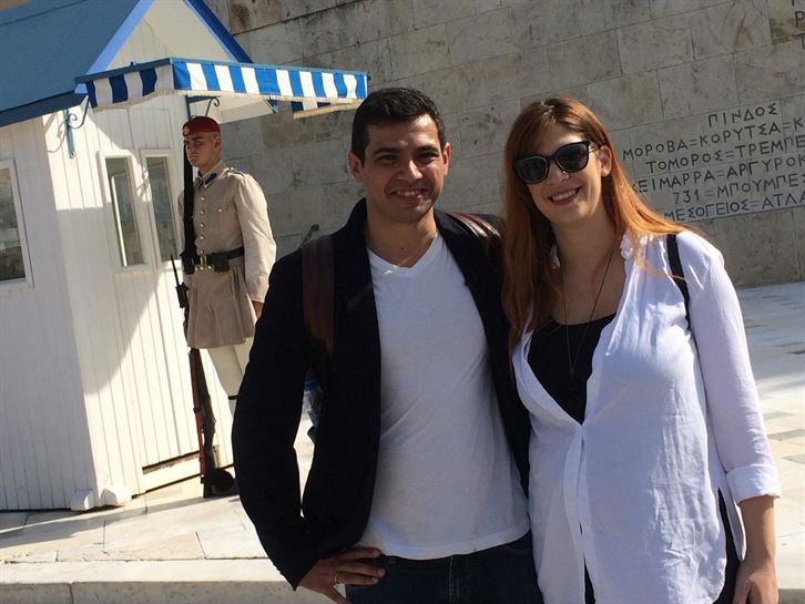 Unai, de Getxo, con su mujer Efi