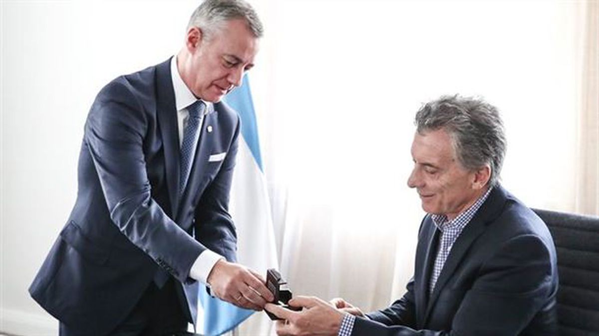 Macri recibe en su residencia al lehendakari Iñigo Urkullu. Foto: EFE