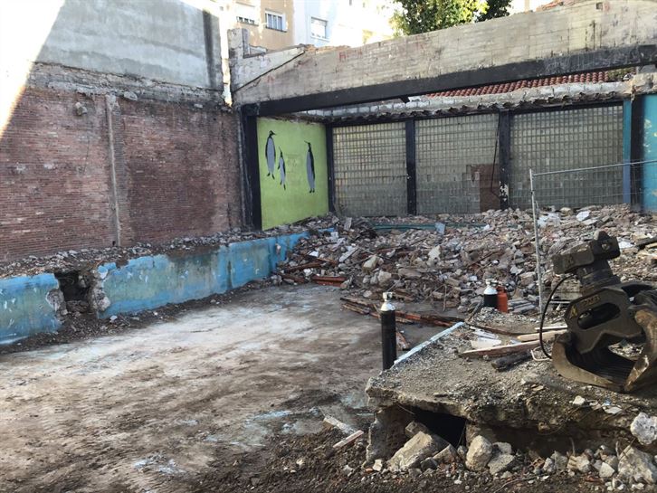 Obras en la manzana de la calle San Prudencio con Dato, 06.11.2018
