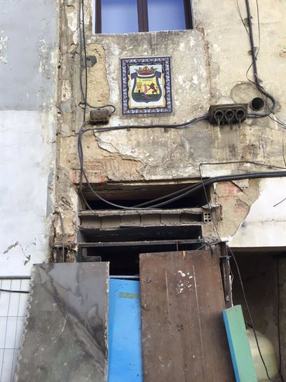 Obras en la manzana de la calle San Prudencio con Dato, 06.11.2018