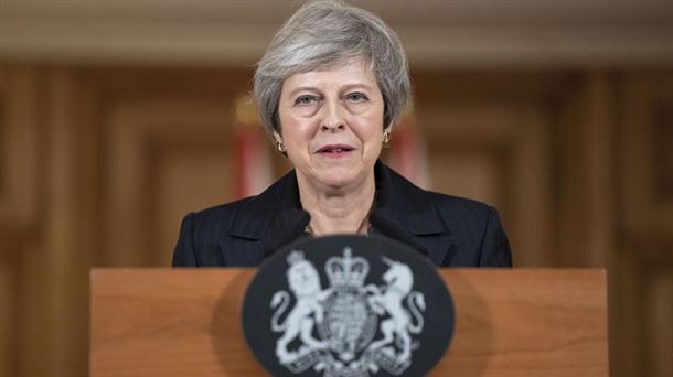 Theresa May, durante su comparecencia de esta tarde. Foto: EFE