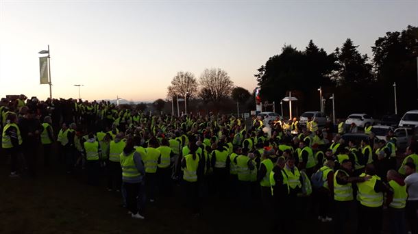 Protesta de los 'chalecos amarillos' el sábado en Baiona