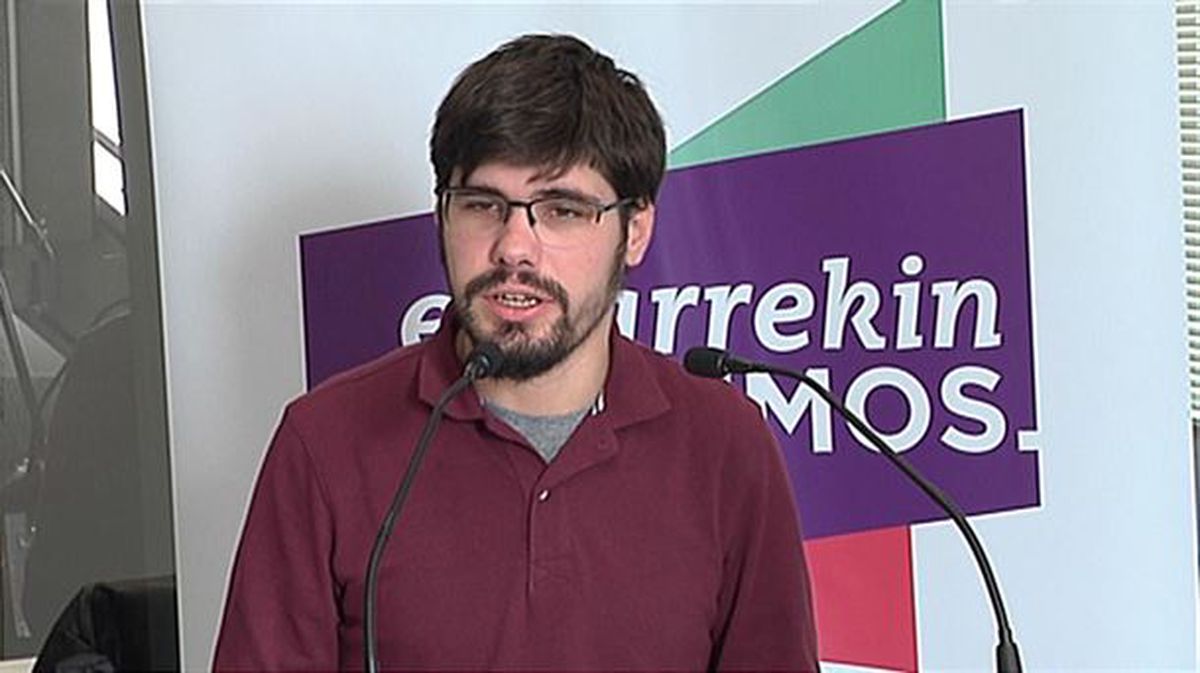 El portavoz de Elkarrekin Podemos, Lander Martínez. Foto: EiTB