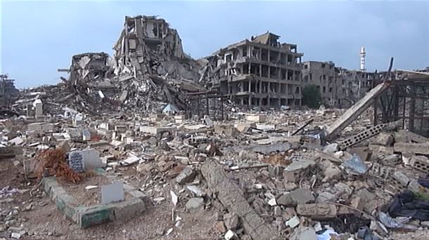 Ciudad siria tras un bombardeo