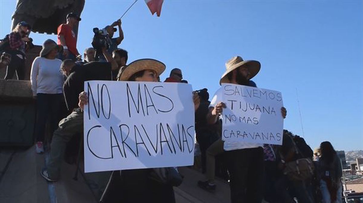 Manifestariak Tijuanan (Mexiko). Argazkia: EFE
