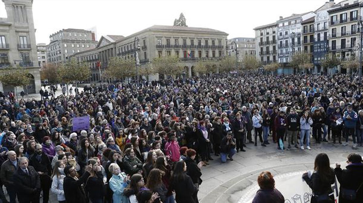 Una movilización contra la violencia machista en Pamplona. Foto de archivo: EFE