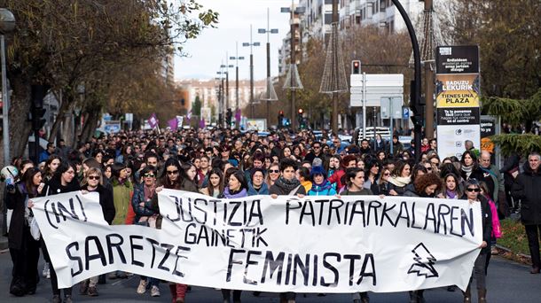 Protesta ayer en el Día Internacional contra la violencia hacia las mujeres