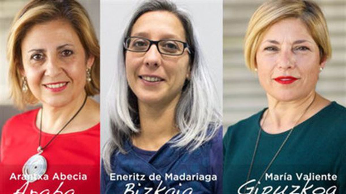 Arantxa Abecia, Eneritz de Madariaga y Maria Valiente. Foto: Podemos Euskadi