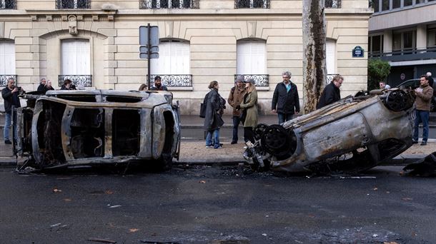 Protesta de los 'chaleccos amarillos' en París.