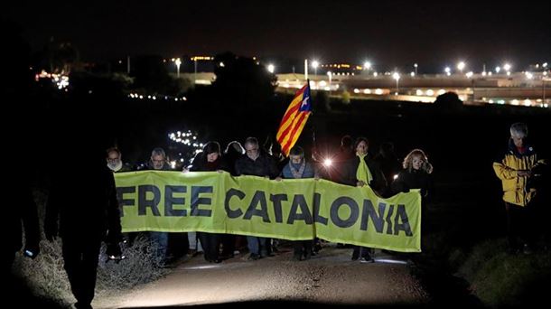 Concentración de apoyo a los presos independentistas en Lledoners. Foto: EFE