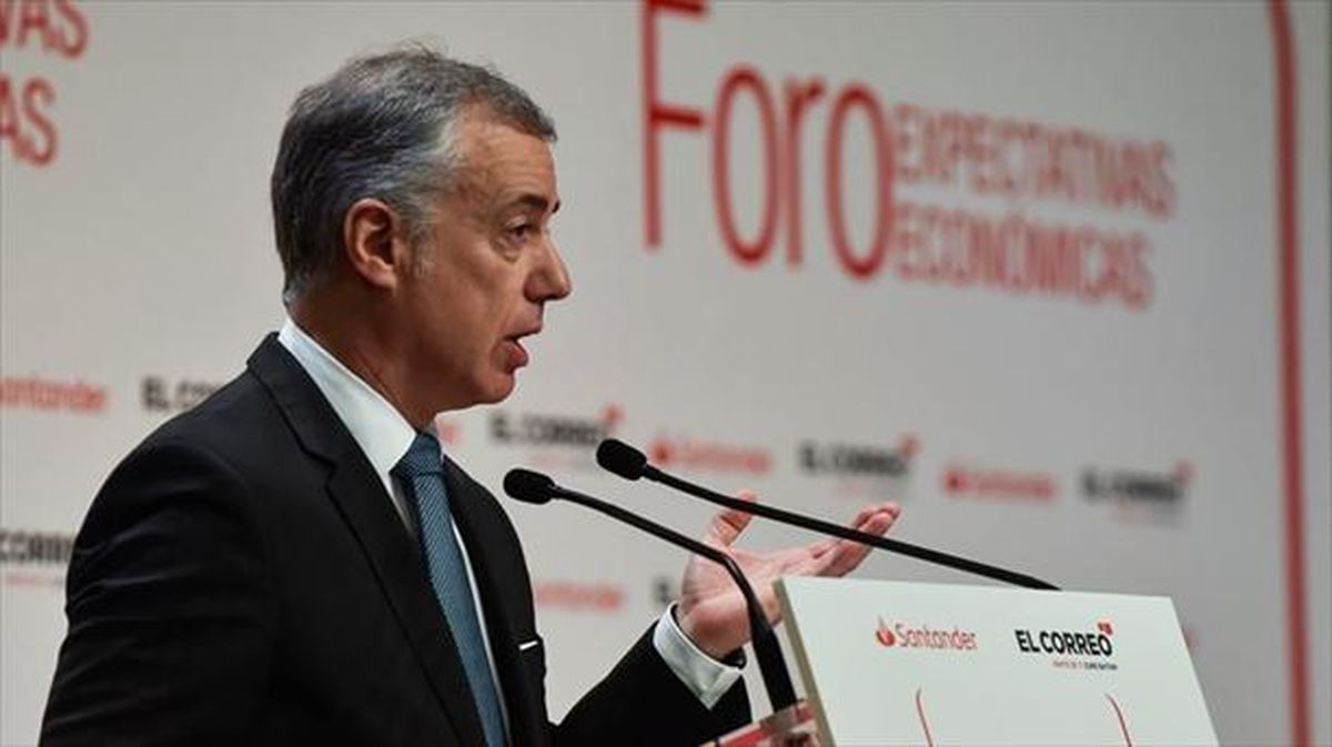 El lehendakari, Iñigo Urkullu, interviene hoy en el Foro de Expectativas Económicas