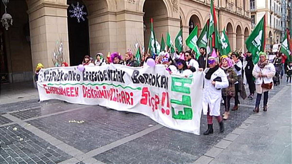 Imagen de diciembre de una manifestación de las trabajadoras de las residencias de Gipuzkoa.