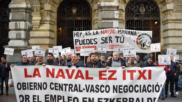 Navaleko langileen protesta bat.