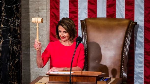 La demócrata Nancy Pelosi en el Congreso. 