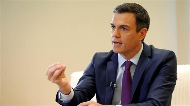 Pedro Sanchez Espainiako Gobernuko jarduneko presidentea, artxiboko irudi batean