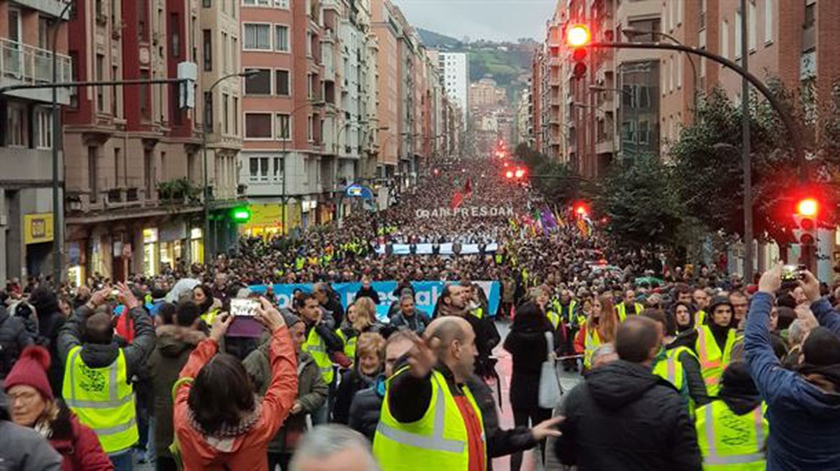 Imagen de archivo de una manifestación de Sare por los presos en Bilbao
