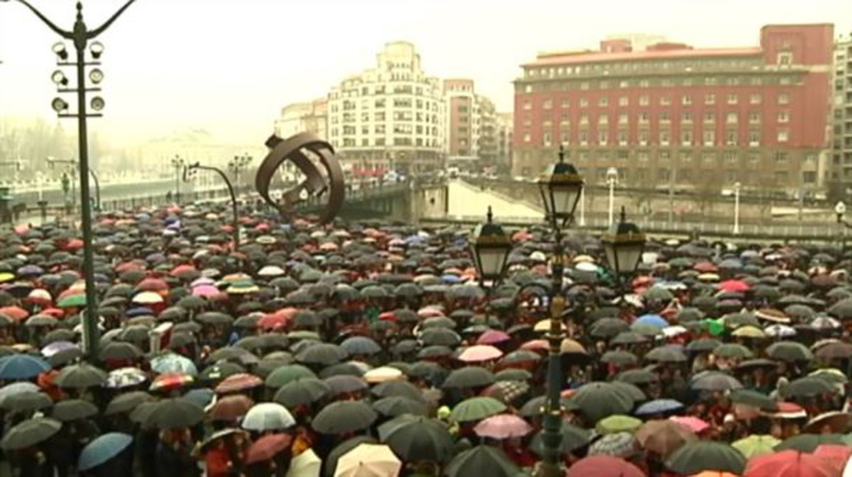 Concentración de los pensionistas vascos en Bilbao