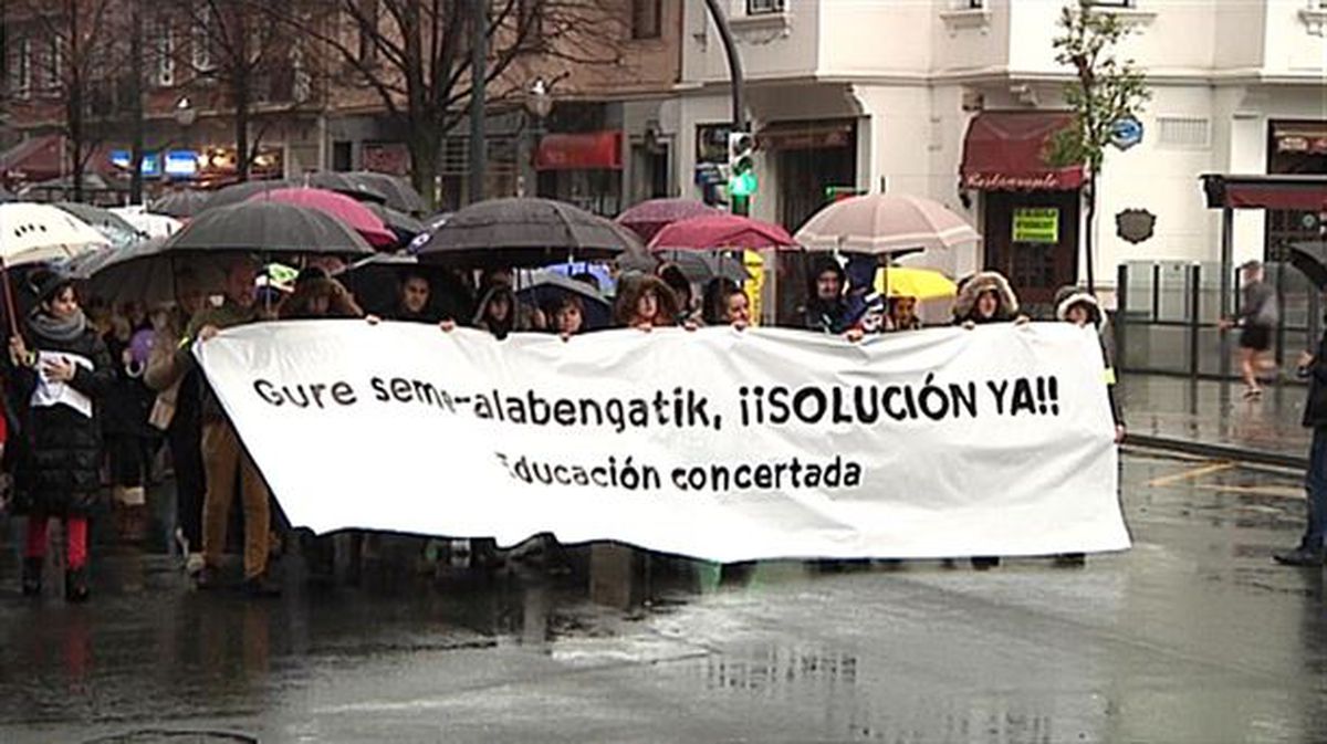 Manifestación de padres y madres de la concertada en enero de 2019.