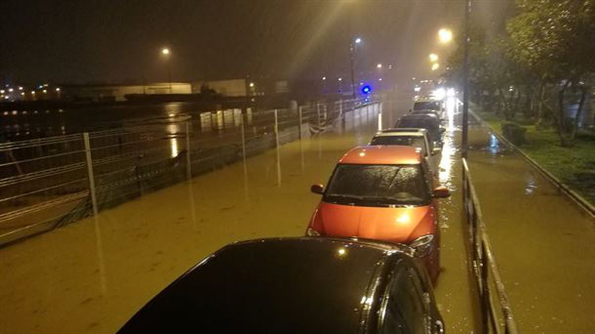 Inundaciones en Zorrozaurre el pasado enero. 