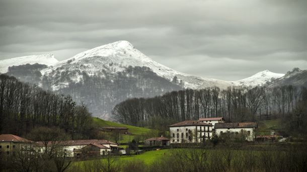 Estampa invernal en enero de 2019, en Baztan.