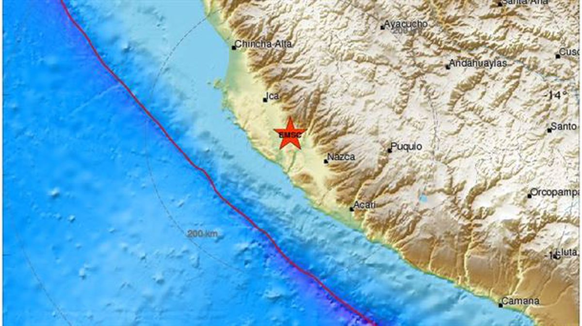 El terremoto ha tenido lugar a 68 kilómetros al suroeste de Palpa