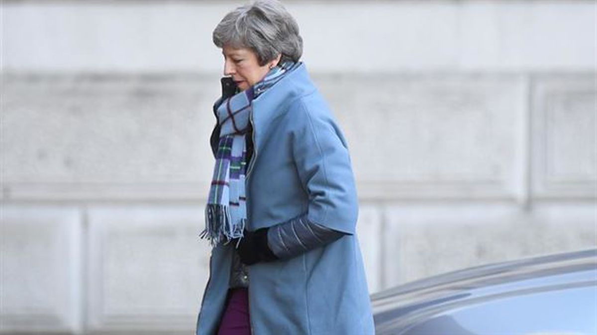 Theresa May de caminoa al número 10 de Downing Street en Londres 