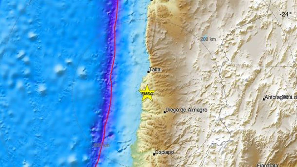 Mapa de localización del epicentro del temblor