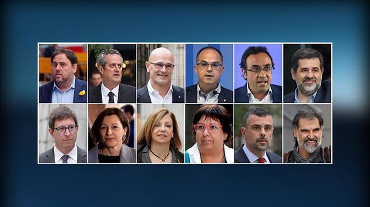 Kataluniako prozesu independentistagatik auzipetutako 12 buruzagiak.