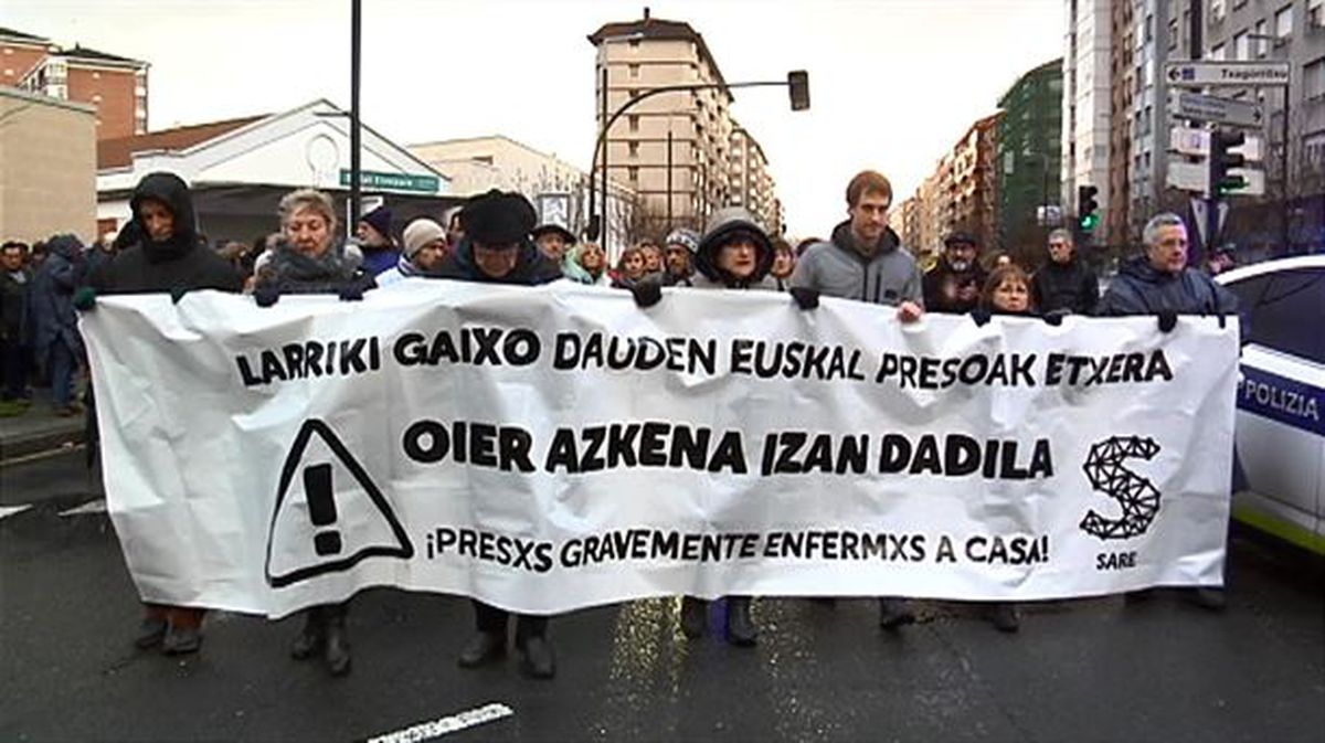 Imagen de la cabecera de la manifestación que ha recorrido Gasteiz