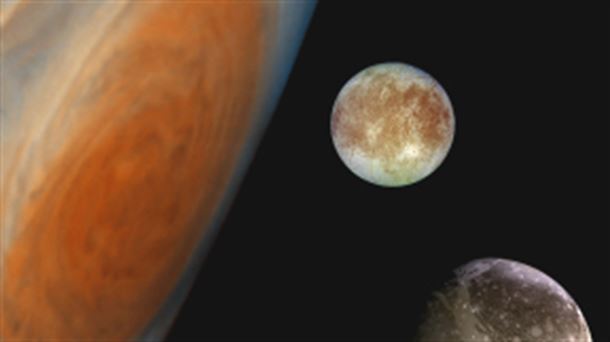 Júpiter y sus lunas. NASA/JPL/DLR