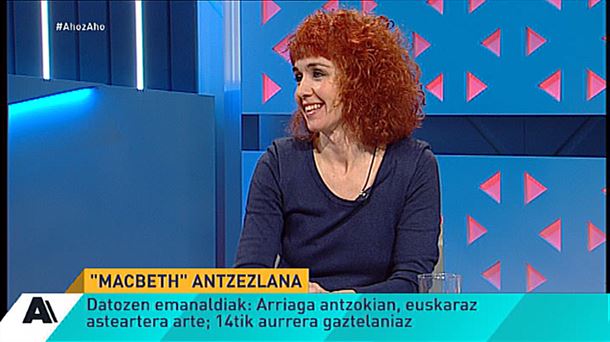 La actriz Miren Gaztañaga en el programa Ahoz Aho de ETB