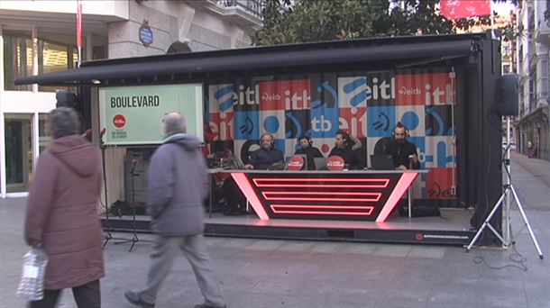 Set de Radio Euskadi en la Gran Vía de Bilbao