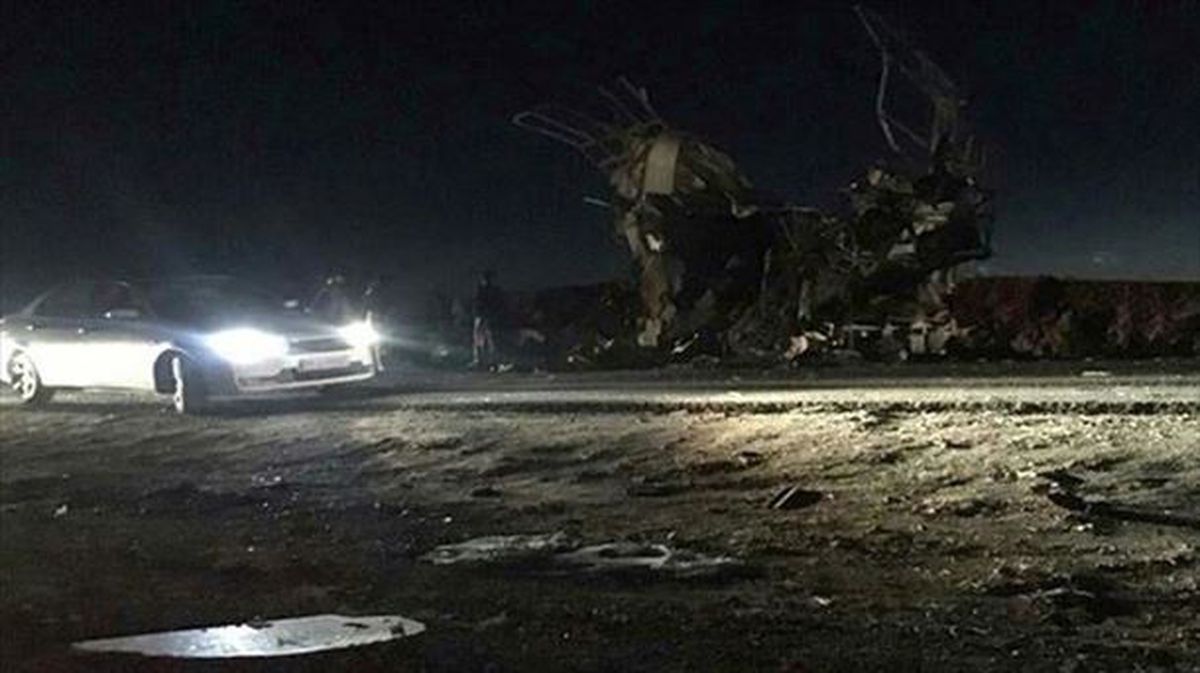Lugar en el que se ha producido un atentado suicida contra un autobús en Irán