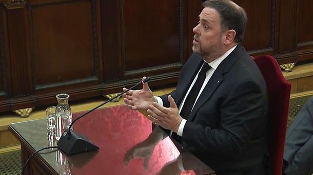 Oriol Junqueras en una fase del juicio