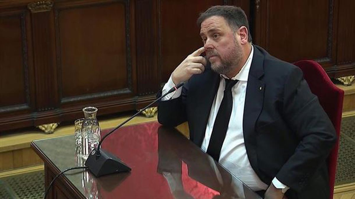 Oriol Junqueras durante el juicio del 'procés'. 