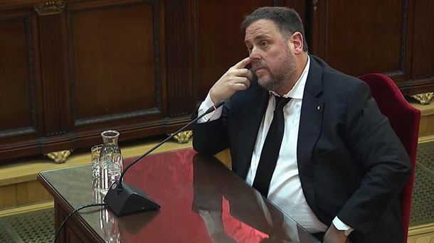 Oriol Junqueras, Kataluniako buruzagi independentisten aurkako epaiketan.