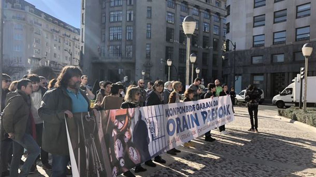 Concentración de los sindicatos en Bilbao