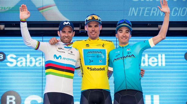 Valverde, Sánchez y Bilbao, en el podio.