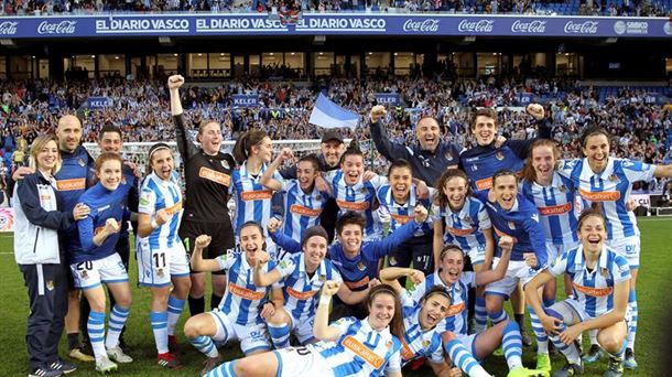 La jugadoras dela Real, celebrando el pase a la final