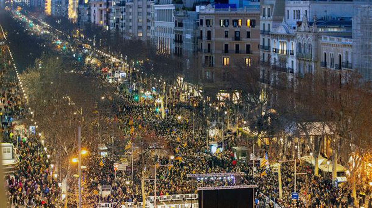 Manifestación multitudinaria en Barcelona.