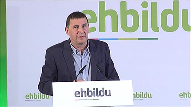 Arnaldo Otegi EH Bilduren koordinatzaile nagusia. Argazkia: EiTB